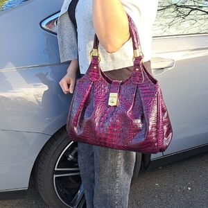 Brahmin Elisa Dark Iris Melbourne Purse W/crossbody Strap